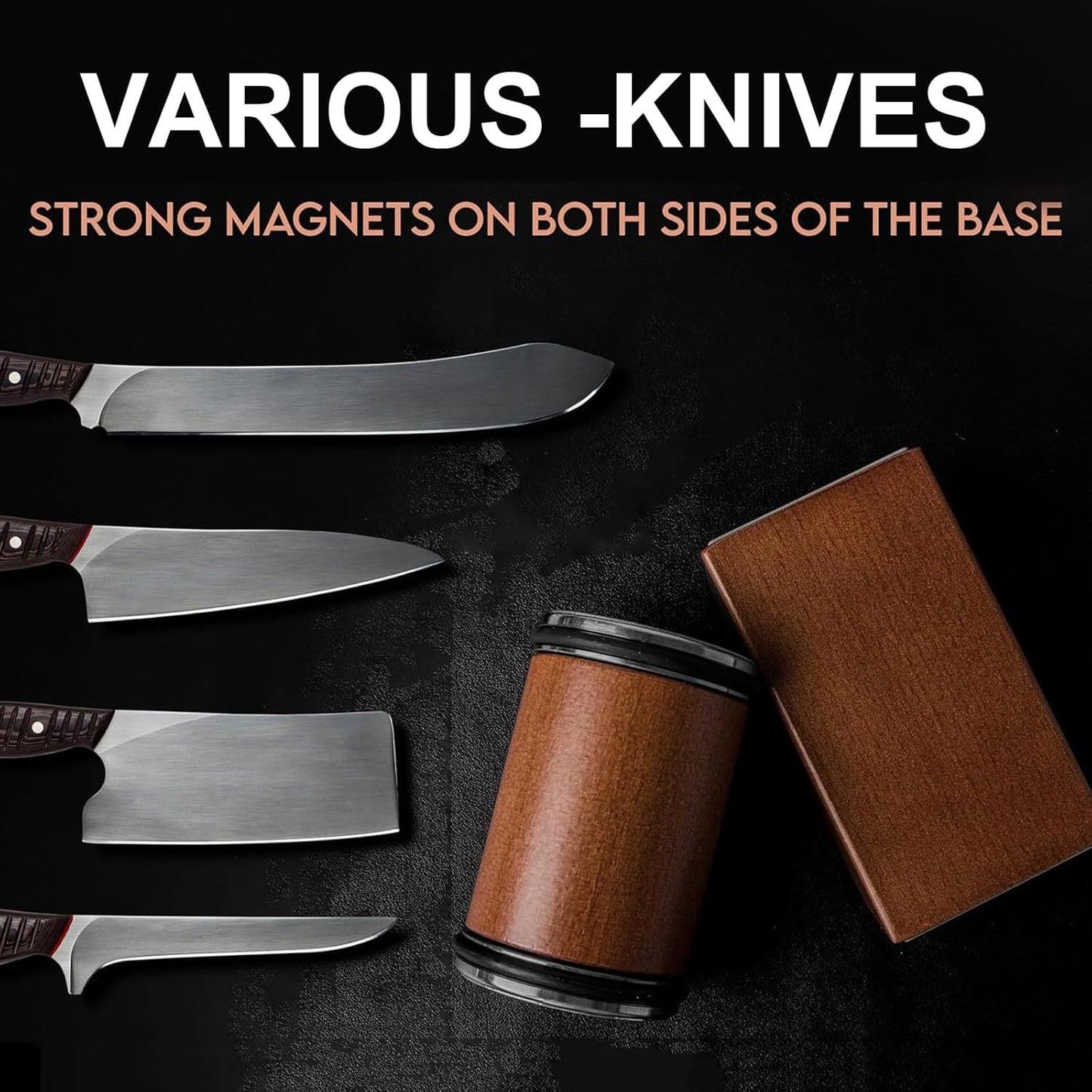 Bladeon Knife Sharpener, Rolling Knife Sharpener, with Magnetic Angle Guide, Diamond and Ceramic Sharpening Stones for Kitchen and Chef Knives, with 15 and 20 Degree Angles (1 set)