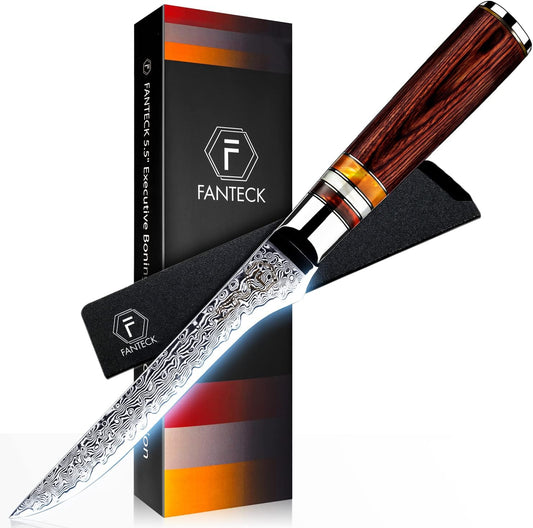 Fanteck 9.5" Kiritsuke Chef Knife,Kitchen Knife Damascus Pro Sharp VG10 High Carbon Stainless Steel 67-Layer Meat Sushi Fruit Cutting Chef Knife[Gift Box & Plastic Cover]Ergonomic Pakkawood Handle