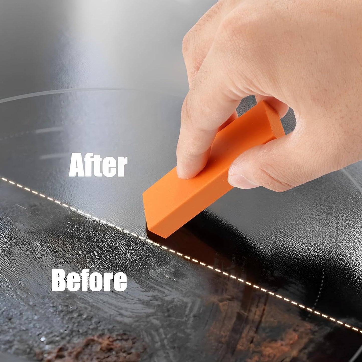 8Pcs Stainless Steel Decontamination Eraser Stainless Steel Stain Remover Reusable Rust Cleaning Eraser Multifunctional Easy Limescale Eraser for Kitchen Bathroom Pan Pot Counter