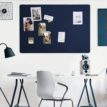 Lightomorrow Bulletin Board, 36 x 24 inches Felt Board - Decorative Pin Board, Cork Board Alternative for Wall, 3' x 2' Foldable Self-Adhesive Vision Board Prayer Board with 20 Pushpins - Black