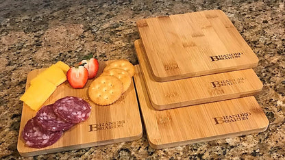 Small Mini All Natural Bamboo Cutting Board, Great for Apartments RV's Home Bar Charcuterie Backpacking Camping Bushcraft Dorm Rooms Picnics & Entertaining (1 Pack)
