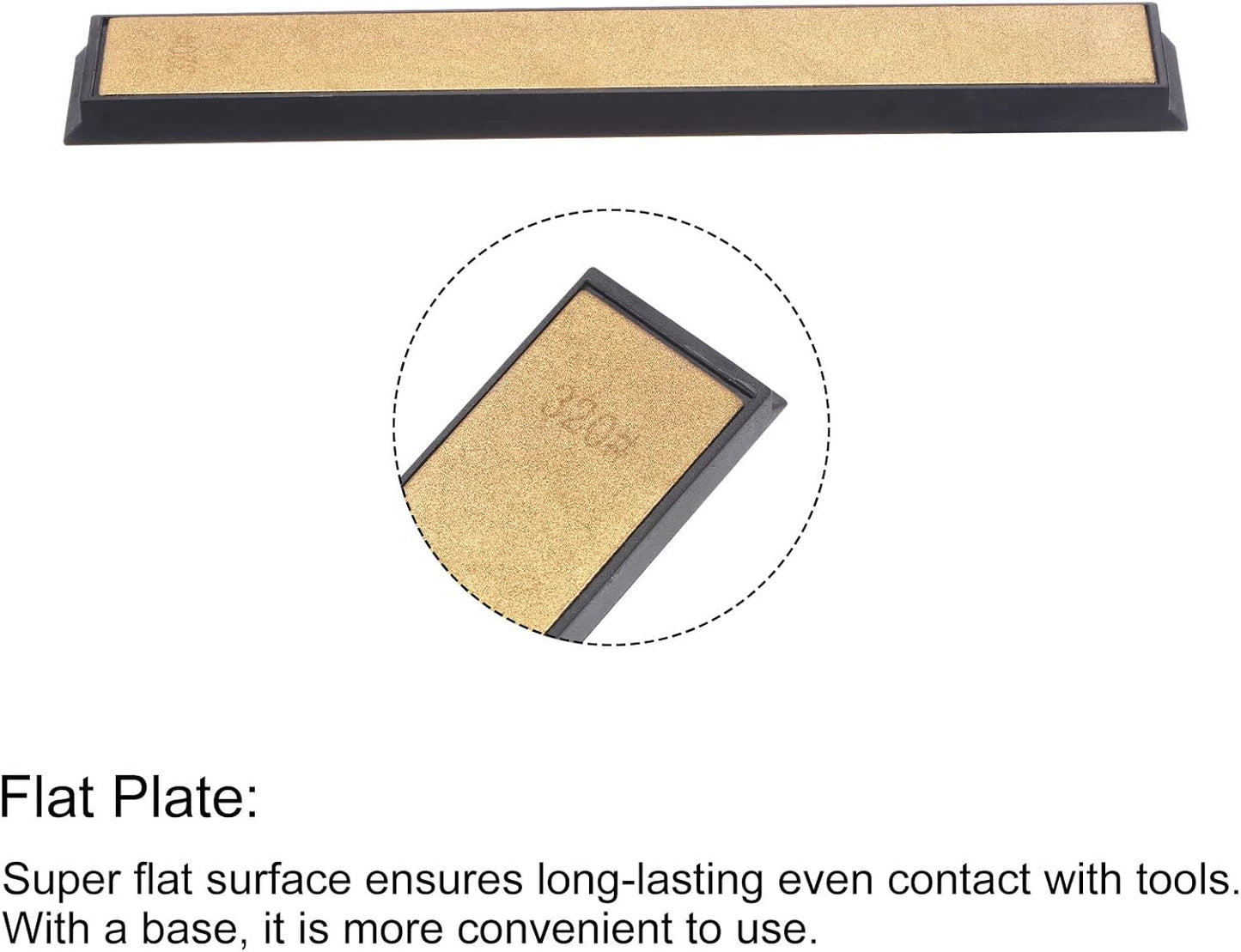 uxcell Diamond Sharpening Stone, 6" x 0.8" (150mm x 20mm) 80 Grits Titanium Coated Whetstone Sharpener Grinding Plate Hand Tool