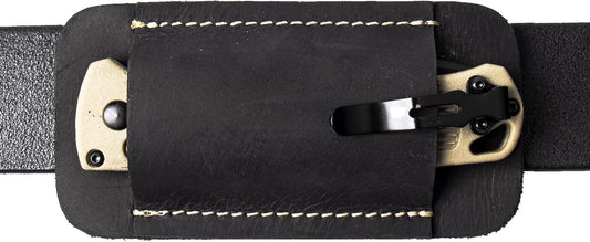 Topstache Leather Knife Sheath, Handmade Knife Holster, Horizontal Carry Leather Sheath for Belt, EDC Pocket Organizer for Men,Size S,Darkbrown