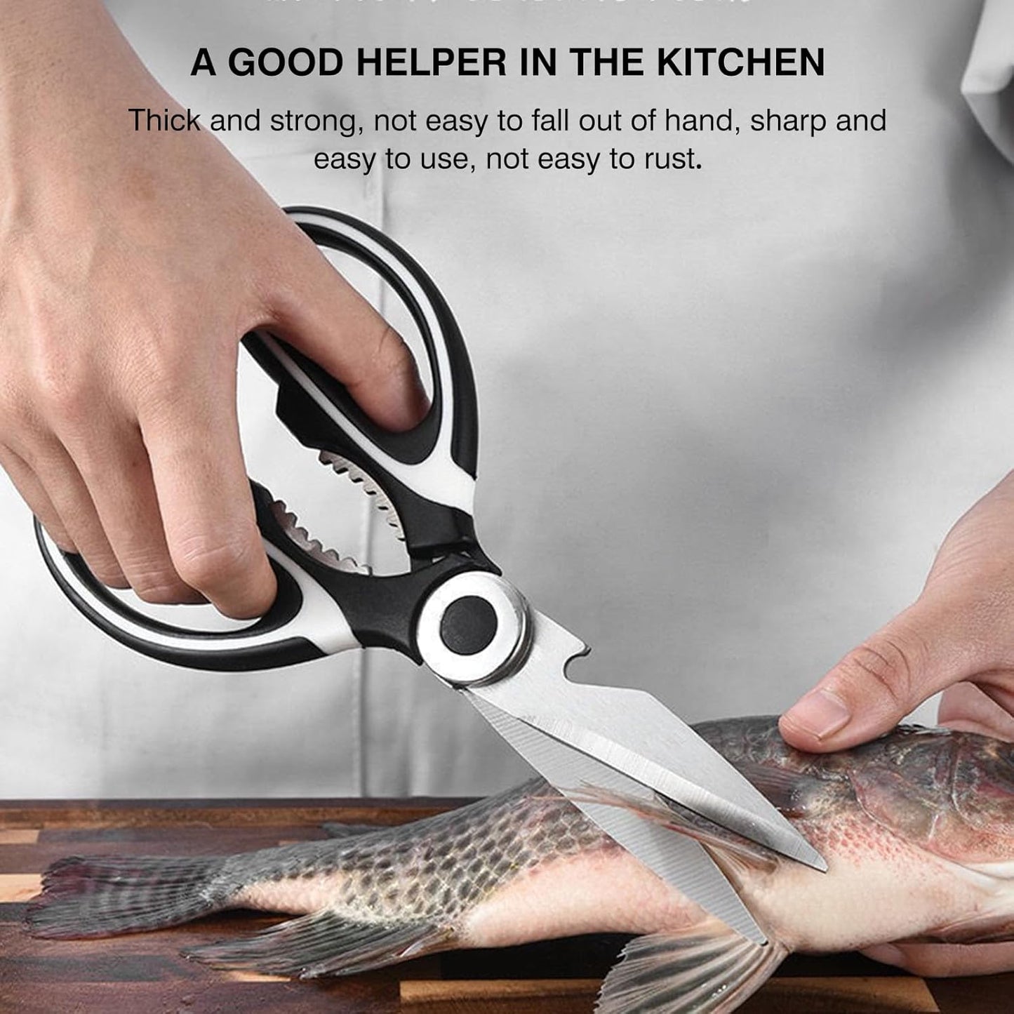 NileHome Kitchen Scissors, Stainless Steel Scissors All Purpose Heavy Duty, Kitchen Scissors for Food Dishwasher Safe, Kitchen Shears for Kitchen Meat Chicken Fish Poultry Herb Bread (Blue)