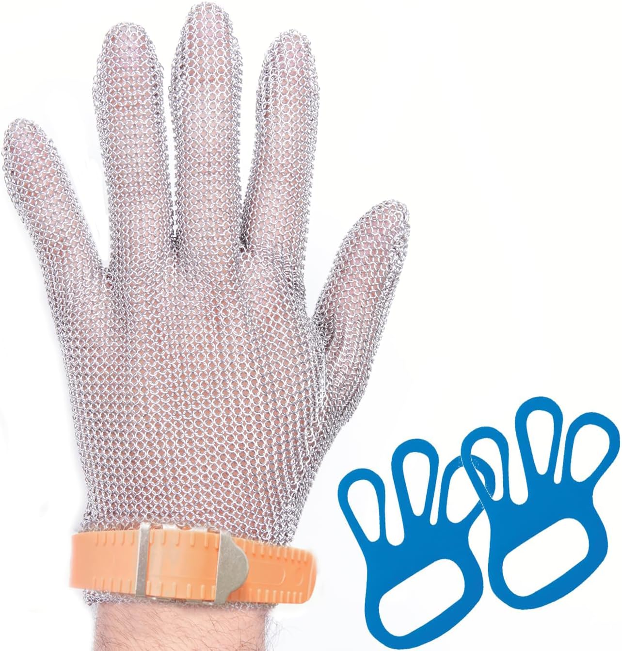 Cut Resistant Stainless Steel Metal Mesh Glove, Food Grade Chainmail Glove for Cutting, Butcher Gloves for Oyster Shucking Fish Filleting Food Processing Leather Cutting (Medium (Pack of 1))