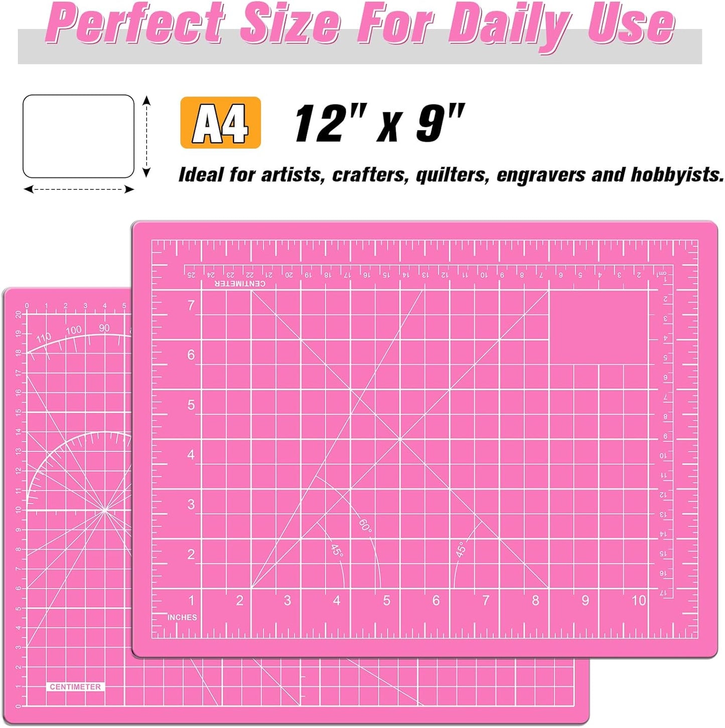 DIYSELF Cutting Mat 8in×6in, Self Healing Cutting Mat, A5 Rotary Cutting Mats for Crafts Sewing Hobby Fabric Project, 5-Ply Craft Cutting Board Double Sided, Craft Mat, Matting & Mounting Materials