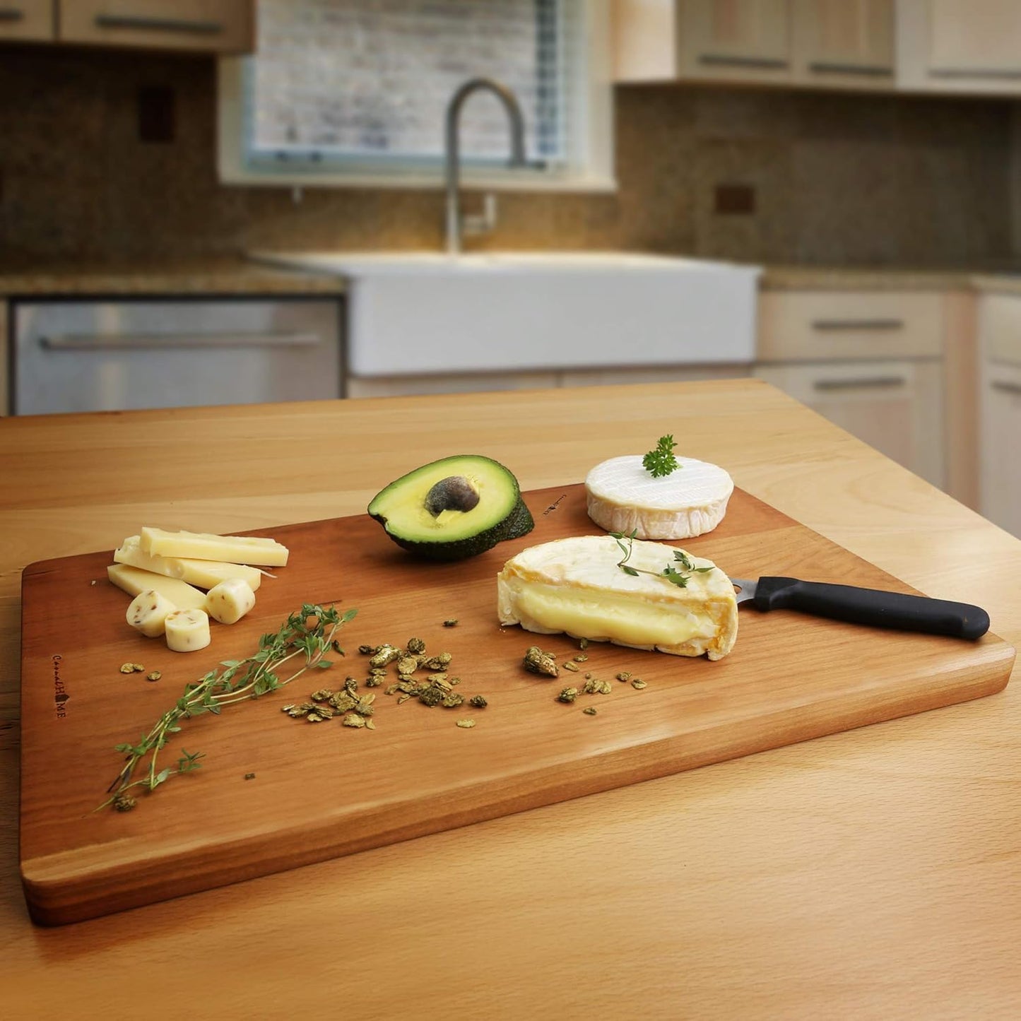 Casual Home Delice Rectangle Juice Drip Groove Cutting Board 15.5"Wx11"Dx0.75"H, Walnut