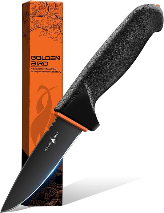 Golden Bird Boning Knife 6 Inch with Non-Slip Handle, Butcher Knives for Meat Butchering or Fish Deboning Filleting, Trimming Knife with German Stainless Steel, Gift for Men
