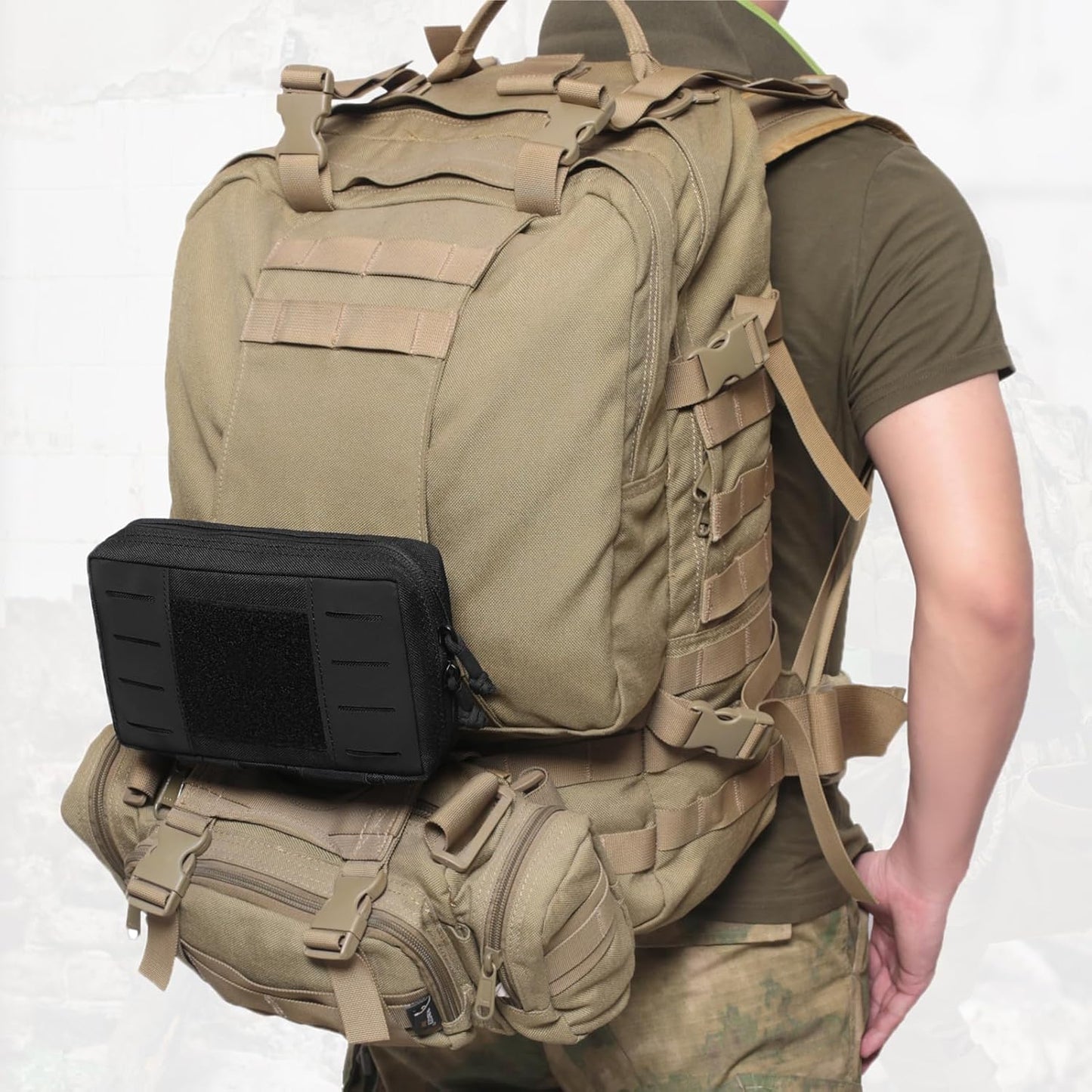 Azarxis Tactical Mini Belt Pouches, Multi-Purpose Small Battery Case Compact Utility EDC Card Slot Holder Waist Bags Military Molle Pack Sundries Storage Pack