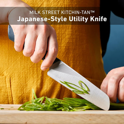 Milk Street Kitchin-tan Utility Knife, 5.5-Inch Japanese-Style Kitchen Knife – Razor-Sharp, Stay-Sharp Edge for Tomatoes, Bread & Veggies – Compact, Versatile, Comfortable Grip