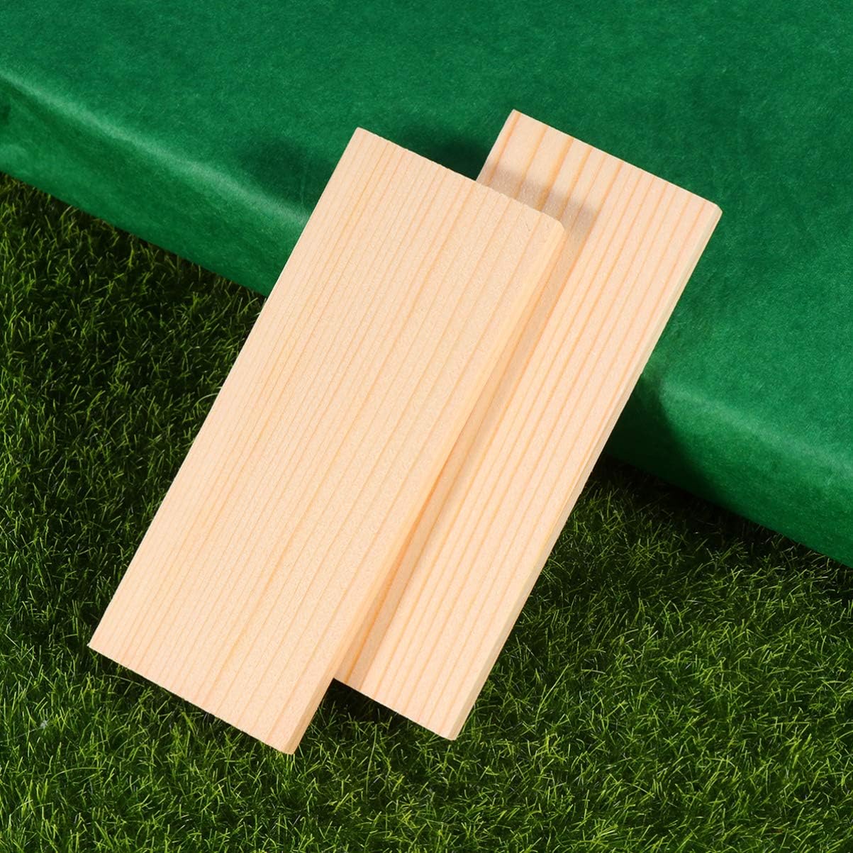 20pcs Rectangle Wood Boards Unfinished Wood Boards Sheets Carving Blocks for Arts Craft Painting 4x10cm