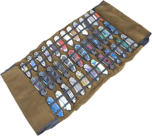 Defender 34" Knife Holder Storage Bag Mesh Pockets Canvas Knives Roll 36pc Max