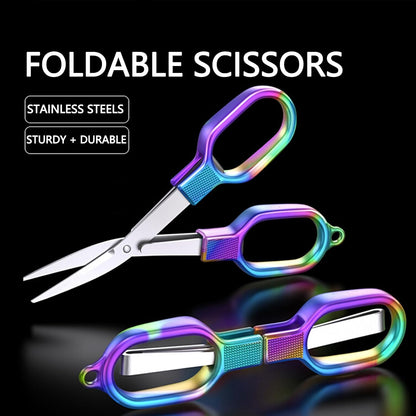 Folding Scissors, TSA Compliant & Portable, Compact, Safe Travel Scissors, Stainless Steel Retractable, 2 Pcs