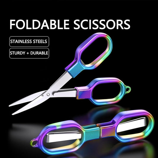 Folding Scissors, TSA Compliant & Portable, Compact, Safe Travel Scissors, Stainless Steel Retractable, 2 Pcs