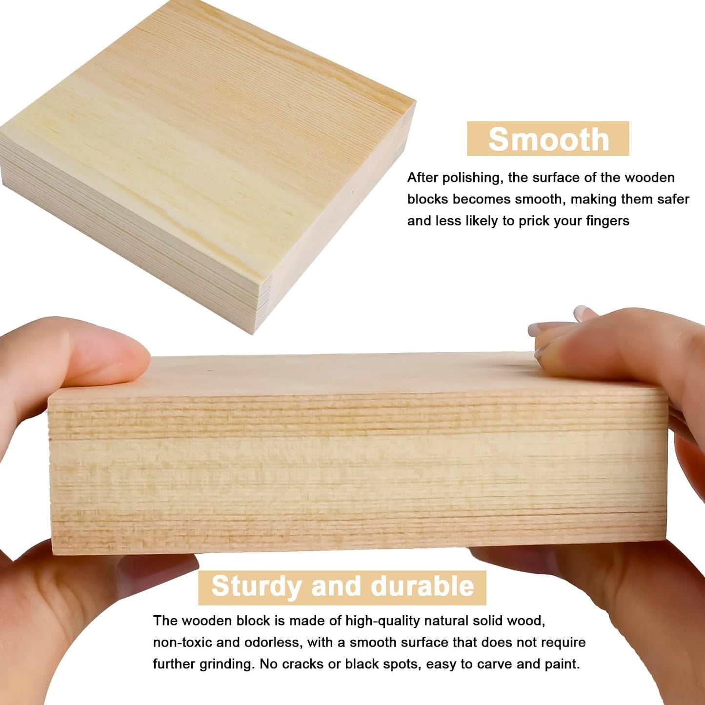 4 Pcs Unfinished Pine Wood Blocks, 3x10x1 Inch Wooden Block, Wood Carving Blocks for Crafting Home Crafts DIY Supplies Carving Crafting