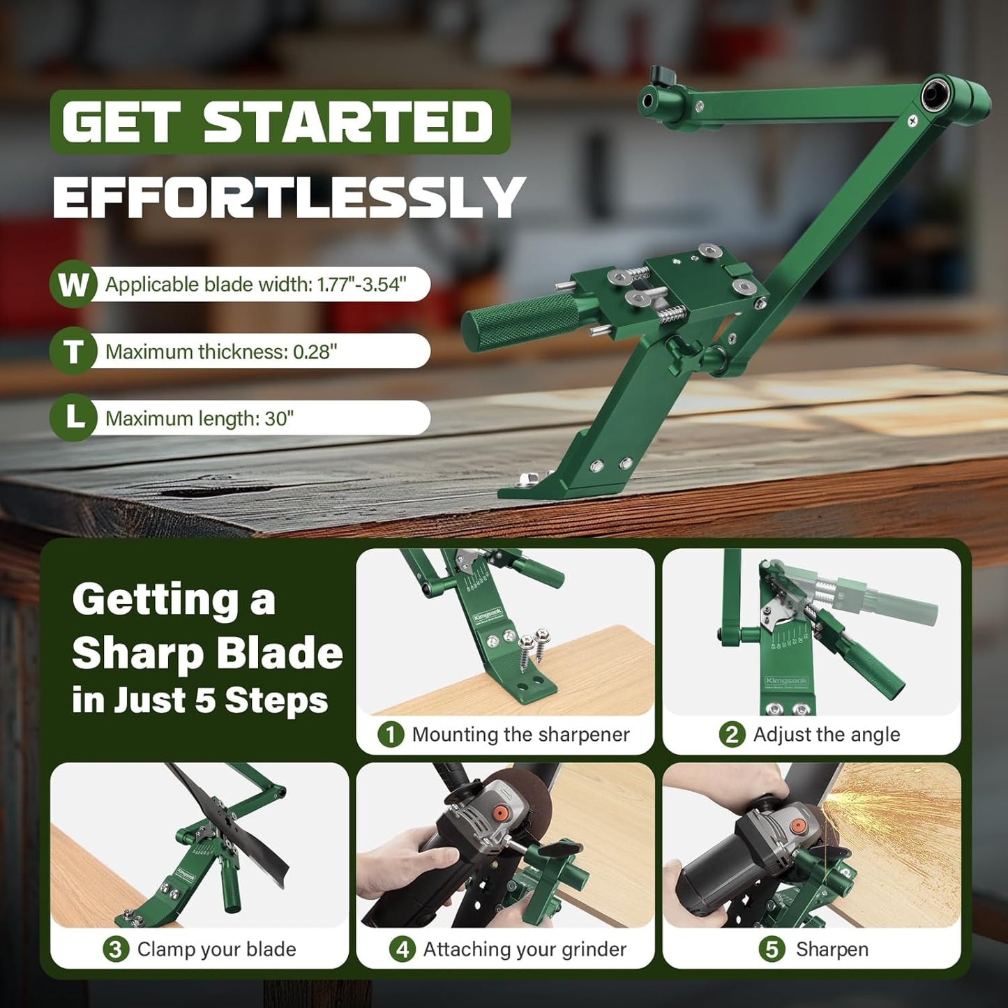 Lawn Mower Blade Sharpener, Lawnmower Blade Sharpening Tool with Blade Balancer, Blade Sharpner Kit
