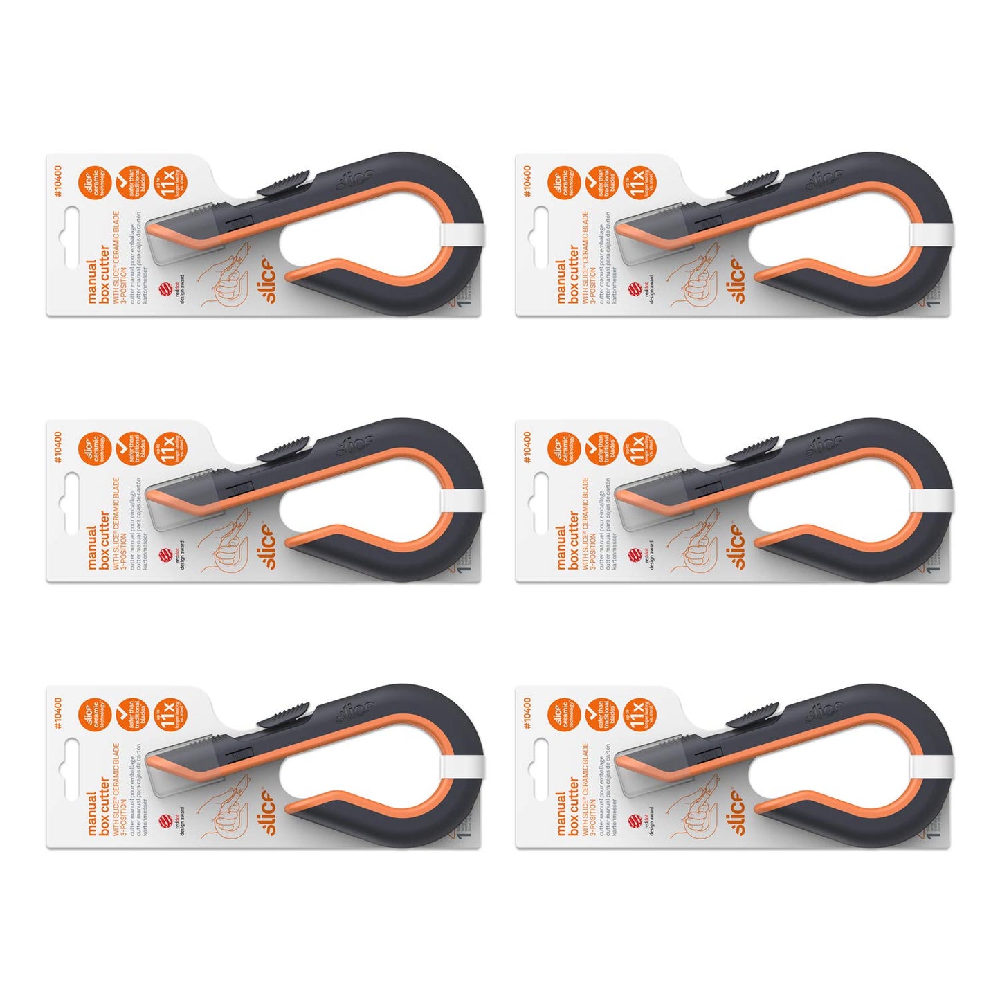 Slice Box Cutter, Heavy Duty Utility Knife, Safe Ceramic Blade Lasting 11x Longer than Metal, Sage, Combo Pack