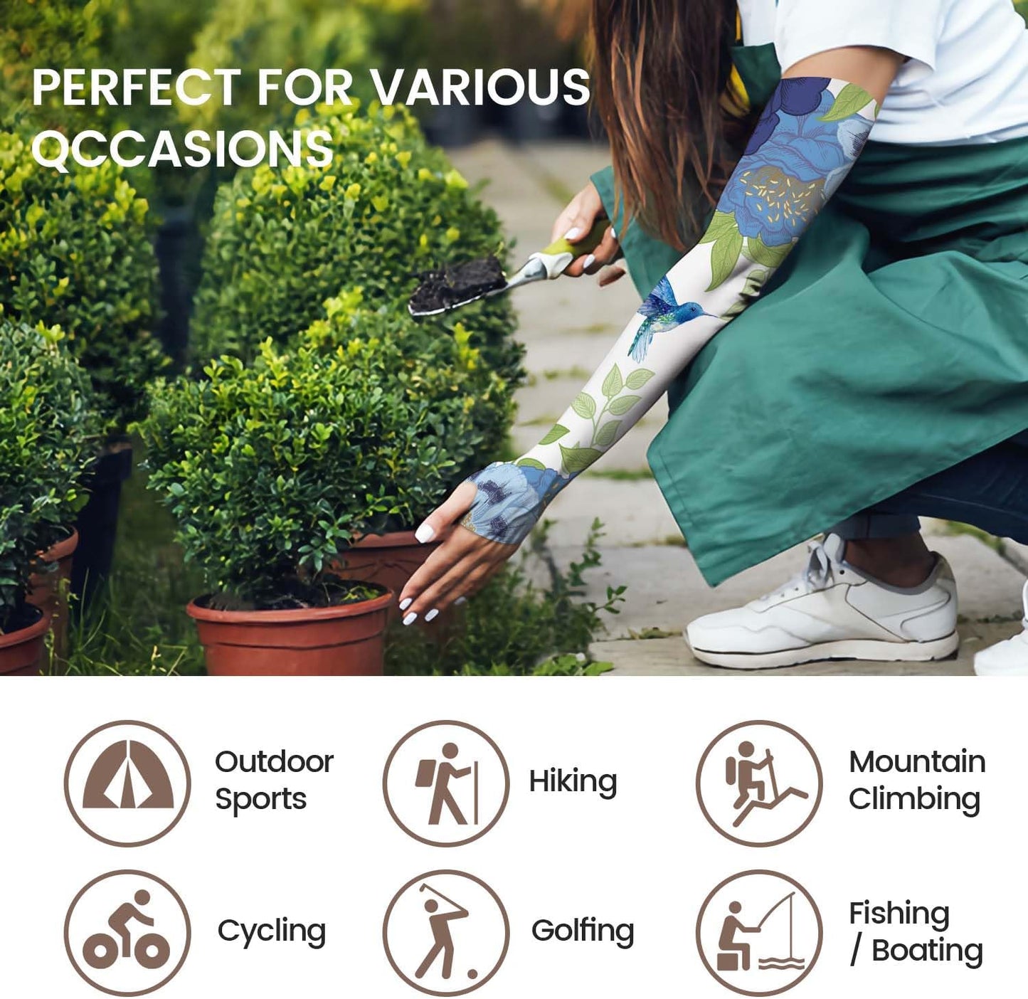 YPHCDO Gardening Sleeves Farm Sun Protection Arm Cooling Sleeves Thorn Proof Garden for Women Men with Thumb Hole