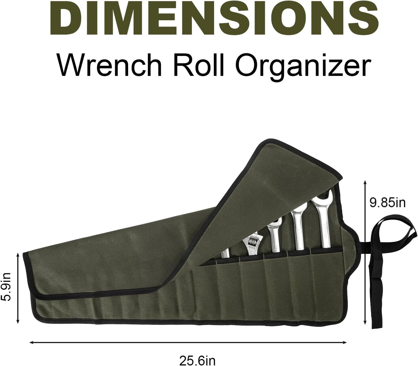 Chisel Roll,6 Pockets Roll Up Tool Pouch,Waxed Canvas Small Tool Roll Organizer and Wrench Roll Up Pouch,Store Chisel,Wrench,Pliers,Carving Knife (12-Brown)