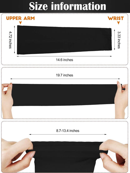 Bememo 16 Pairs UV Sun Protection Arm Sleeves for Men Women Cooling Arm Sleeves for Sports Workouts Tattoo Covers