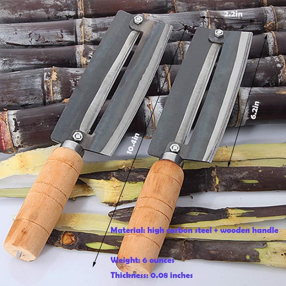 Sugarcane & Pineapple Peeling Knife - Sugar Cane Peeler - High Carbon Steel - Non-slip Wooden Handle