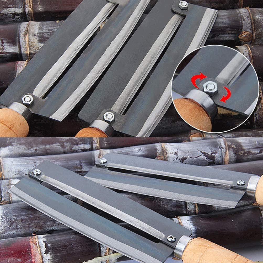 Sugarcane & Pineapple Peeling Knife - Sugar Cane Peeler - High Carbon Steel - Non-slip Wooden Handle