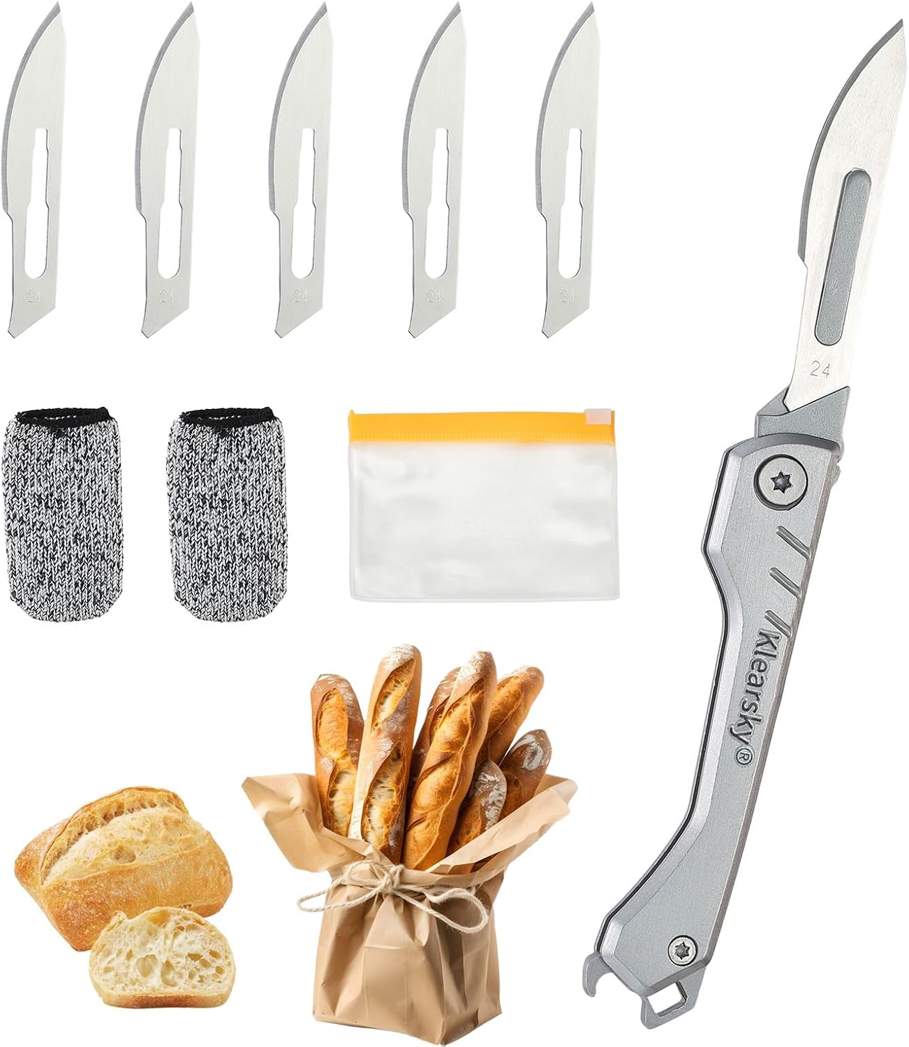 2026 New Model Premium Bread Lame – Professional Foldable Dough Scoring Tool with Food-Grade Carbon Steel Blades, Extra 5 Replacement Blades Included, Safe Design & Textured Handle
