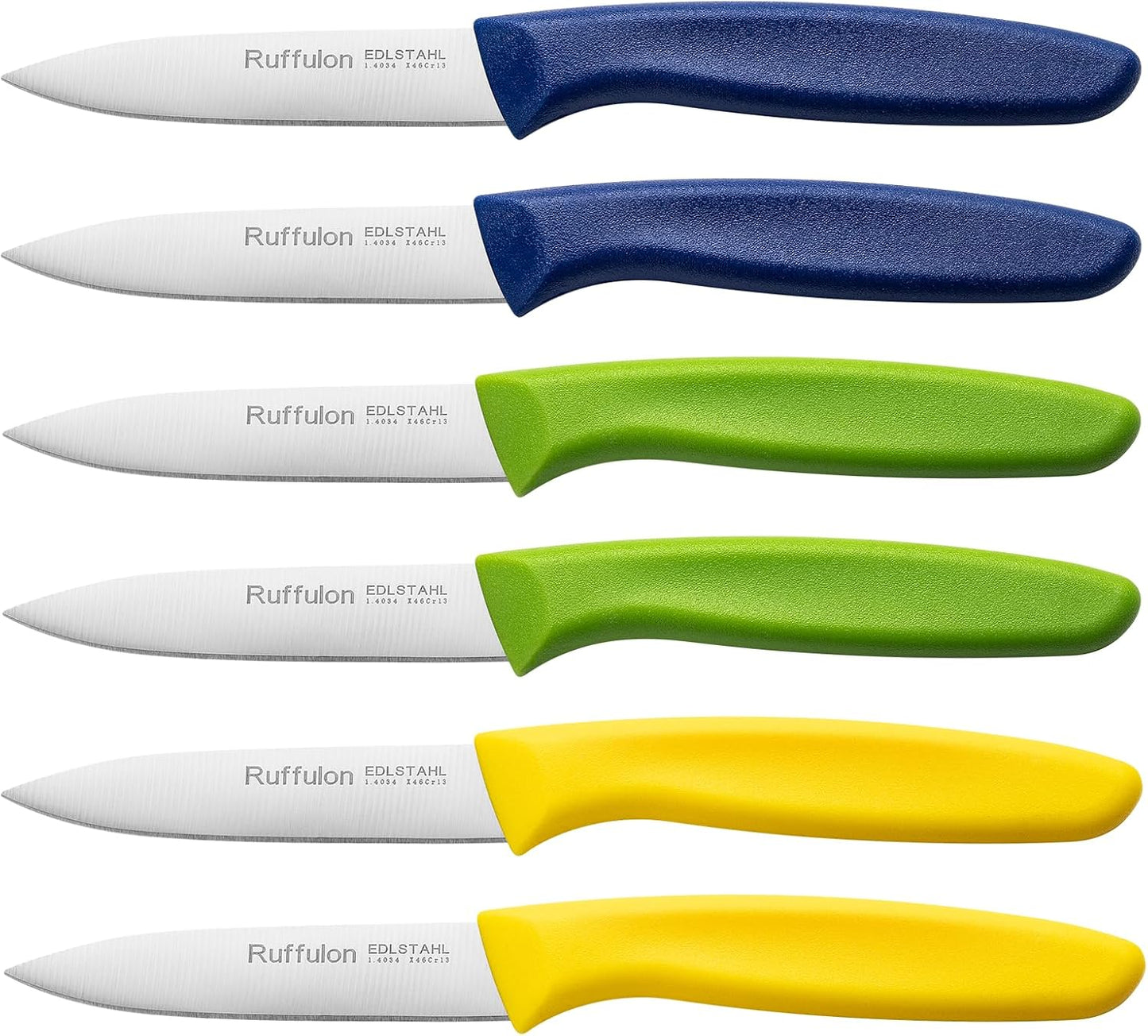 Paring Knife Fruit Knife Set (6 Pieces), Ultra Sharp Stainless Steel Vegetable and Fruit Knife with PP Plastic Ergonomic Handle for Cutting Fruits and Vegetables.Multi.