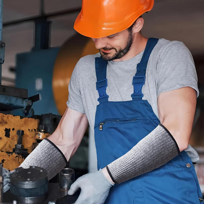 SmallCat Cut Resistant Protective Arm Sleeves, Reusable Arm Guards Gardening Sleeves, Breathable Safety Arm Protectors for Industry, Working, Dog Bite - Gray, 1 Pair