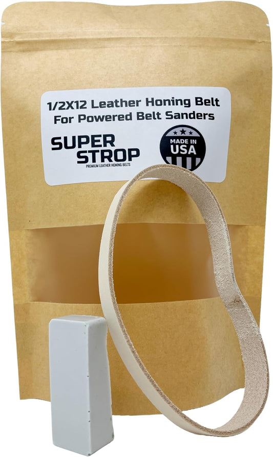 1/2 X 12 inch Leather Honing Super Strop Belt Fits Original Work Sharp Knife and Tool Sharpener