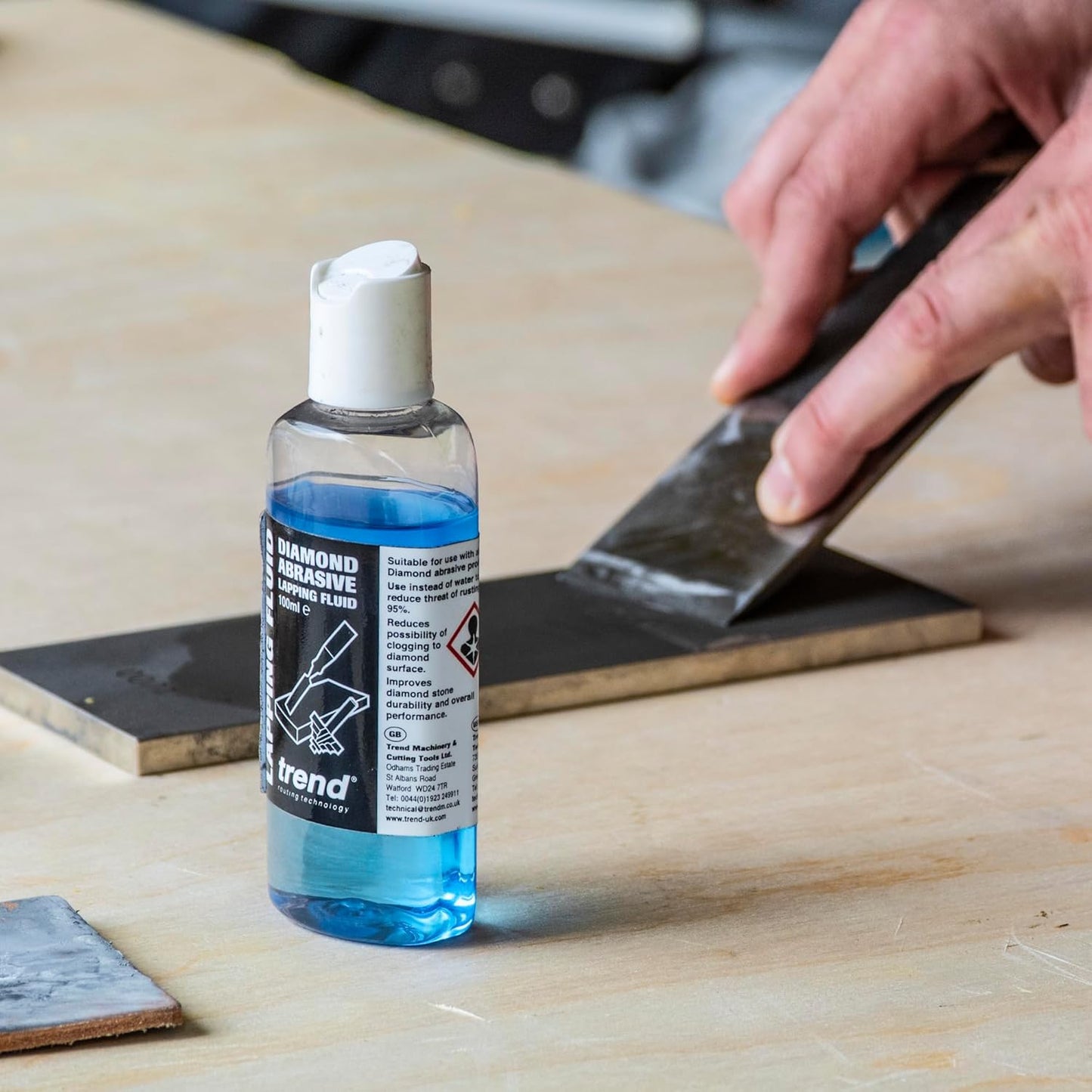 Trend Diamond Abrasive Lapping Fluid, 3.4 fl oz, Blue, Professional Grade Sharpening Fluid for Optimum Performance, DWS/LF/100