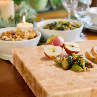 John Boos CCB Series Rectangular Wooden Maple Cutting Board 20”x15” – 2.25” Thick, 21-lb Reversible Butcher Block with End-Grain & Finger Grips – Made in the USA