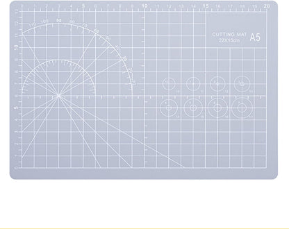 A5 Cutting Mat, Self Healing Sewing Mat, Craft Mat Double Sided 3-Ply Craft Cutting Board for Sewing Crafts Leather Fabric Scrapbooking Project Art Supplies, 8.6“ x 5.9”, Black