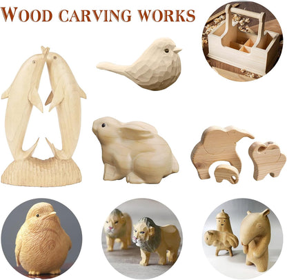 Olerqzer Wood Carving Kit,35-in-1 Wood Whittling Kit for Beginners,Whittling Knife Set Whittling Knife Wood Carving Knives Carving Tools with Large Storage Tool Bag(35PCS)