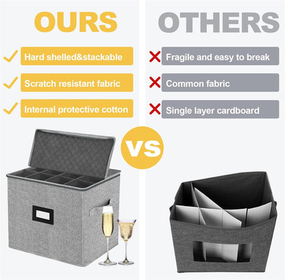 VERONLY 2 Pack Flatware Utensil Storage - Sturdy Silverware Storage Box with Dividers, 5 Compartment Flatware Storage Case with Handles and Removable Lid for Moving&Protected(Dark Gray)