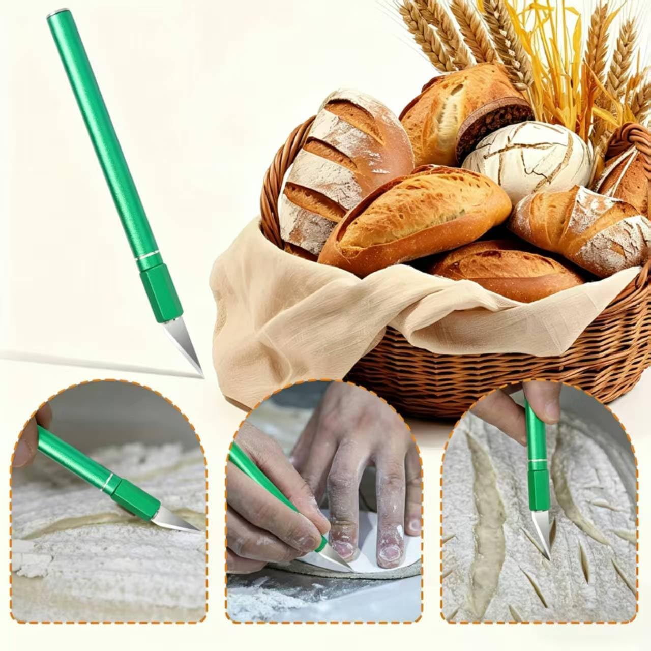 Upgraded Bread Lame with 10 Blades - Professional sourdough Scoring Tool for bread scoring tool, Safety Cover & Ergonomic Handle - Premium Bread Scoring Knife for Artisan Bread Making