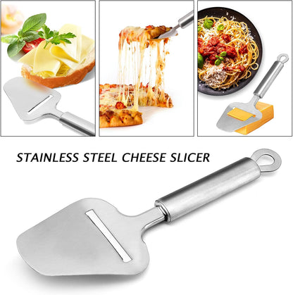 TOPULORS Cheese Slicer Stainless Steel, Cheese Knife Heavy Duty Plane Cheese Cutter, Shaver, Server For Semi-Soft, Semi-Hard Cheese
