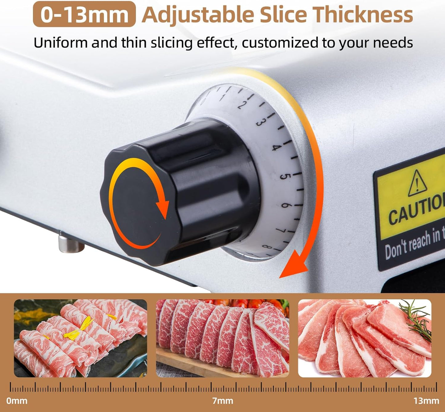 Meat Slicer, 200W Electric Meat Slicer Machine Food Slicer, Foldable Deli Meat Cutter With 2 Removable 7.5" Stainless Steel Blade, 0-15mm Adjustable Thickness For Home Use, Meat, Cheese, Bread
