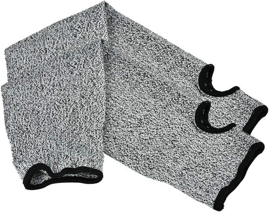 Cut Arm Sleeves, 5 Level Protection HPPE Nylon Spandex Safety Sleeve, with Heat Cut Abrasion Tear Resistance, for Construction Mining Glass Processing Metal Work (L=45cm)