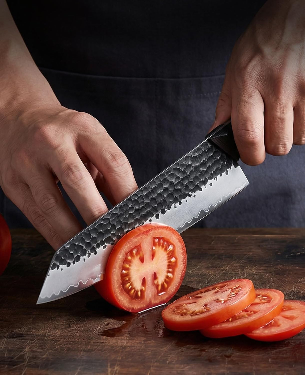3.7 Inch Hand Forged Paring Knife, VG10 High Carbon 3-Layer Clad Steel Small Kitchen Knife, Ultra Sharp Full Tang for Peeling, Slicing & Delicate Prep, Gift Box for Men & Women