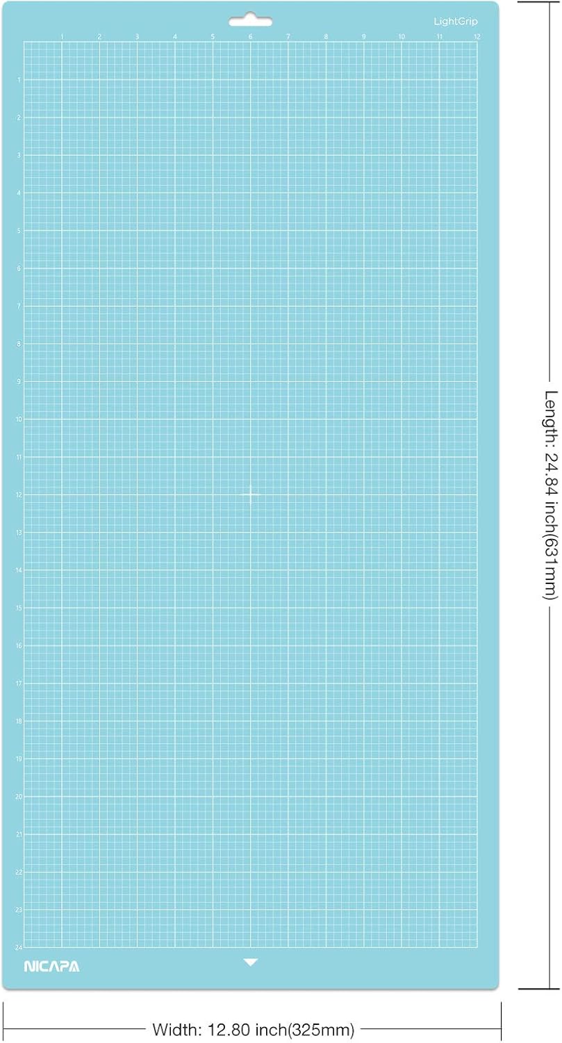 Cutting Mat for Silhouette Cameo 3/2/1 (Light-Grip,12x12 inch 3pack) Adhesive&Sticky Non-Slip Flexible Square Gridded Blue Cut Mats Replacement Accessories Set Matts Vinyl Craft Sewing