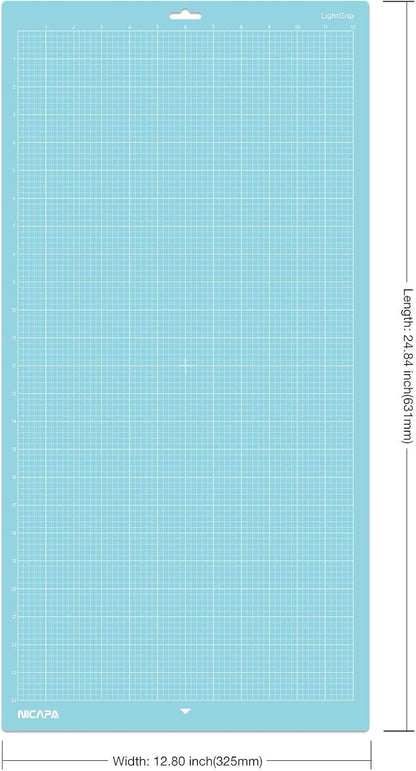 Cutting Mat for Silhouette Cameo 3/2/1 (Light-Grip,12x12 inch 3pack) Adhesive&Sticky Non-Slip Flexible Square Gridded Blue Cut Mats Replacement Accessories Set Matts Vinyl Craft Sewing