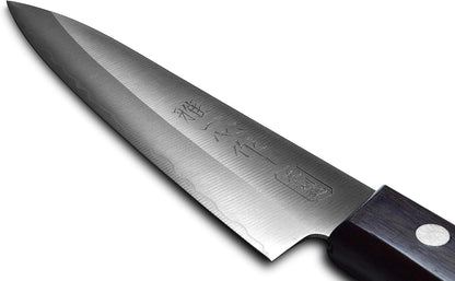 Seki Japan KANETSUGU Japanese Utility Petty Knife, AUS8 SUS410 Stainless Steel Fruit Knife, Rose Wood Handle, 90 mm (3.5 in), Made in Japan