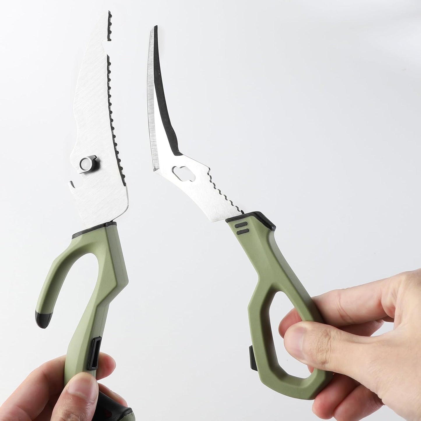 10" Stainless Steel Fishing Scissors Fishing Shears with Fin Clipper and Fish Scaler kitchen Scissors All Purpose for Chicken Fish Turkeys Food