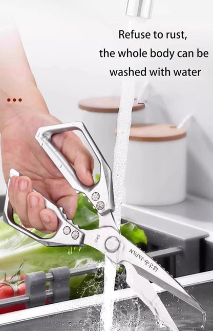Multi-Purpose Rust Proof Kitchen Shears, Heavy Duty Meat Scissors, Dishwasher Safe, for Chicken, Vegetables, Steak, Fish Scaling & Bottle Opener(Red)