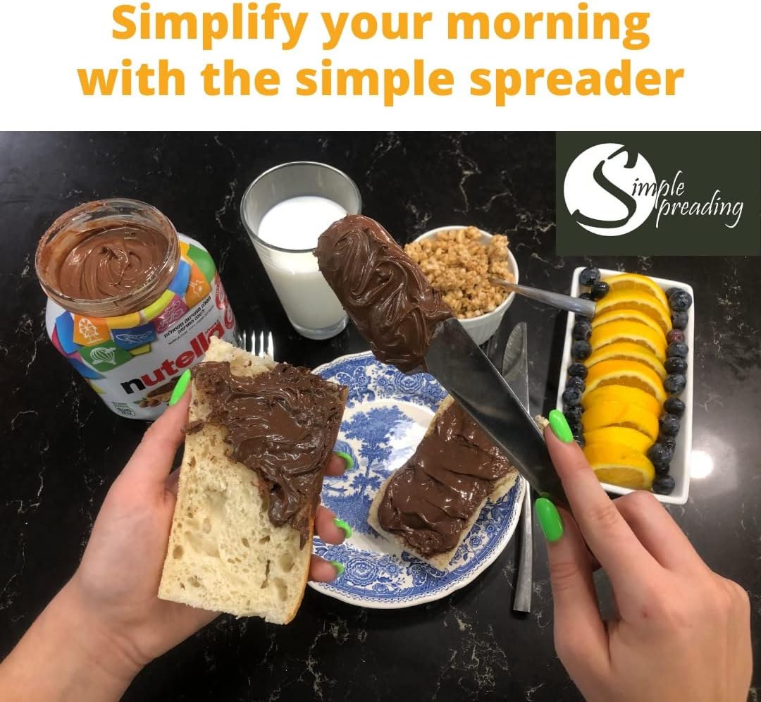 Simple preading Stainless Steel Spatula Spreader Knife, Peanut Butter and Jelly, Chocolate or Strawberry Jam Stirrer & Jar Scraper 11.5" Multifunction Stir & Scrape BIG Jars - Spread with Clean Hands