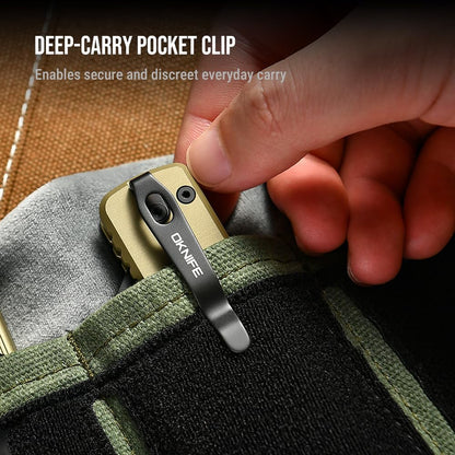 OKNIFE U1 Ultra Titanium Pocket Folding Utility Knife w/Ceramic Blade, Button Lock EDC Box Cutter with Clip for Men Women