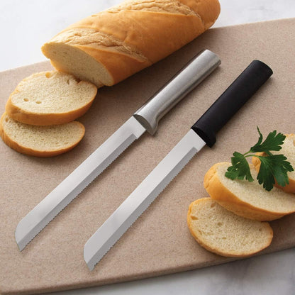 Rada Cutlery 6" Bread Knife (W236), Stainless Steel Serrated Blade, Black Handle