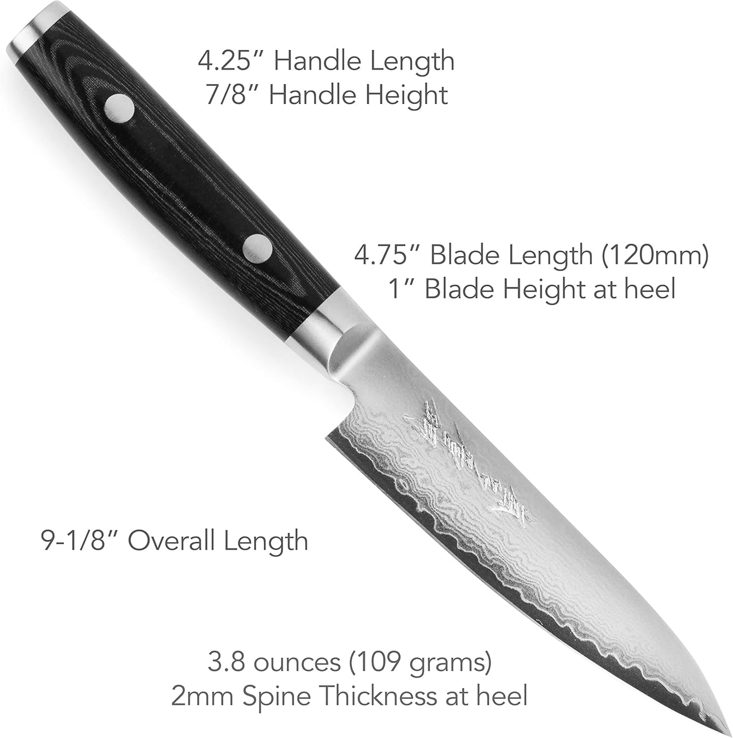 Yaxell Ran Plus 4.75" Petty Knife - Made in Japan - 67 Layers VG10 Damascus
