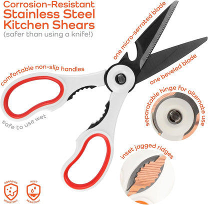 Premium 5-in-1 Kitchen Shears with Peeler Set - 1 Set (1 Scissor & 1 Peeler)